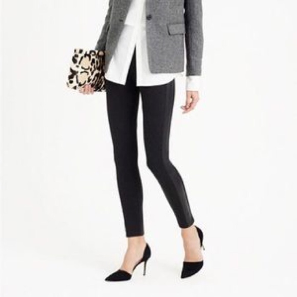 J Crew Leather Tuxedo Striped Pixie Pants